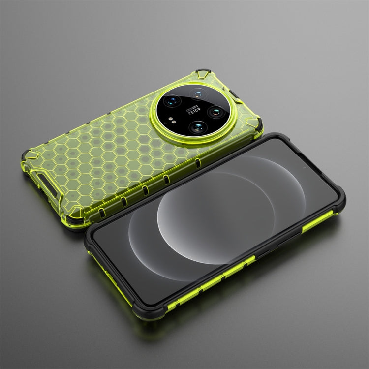 For Xiaomi 14 Ultra Shockproof Honeycomb Phone Case(Green) - 14 Ultra Cases by buy2fix | Online Shopping UK | buy2fix