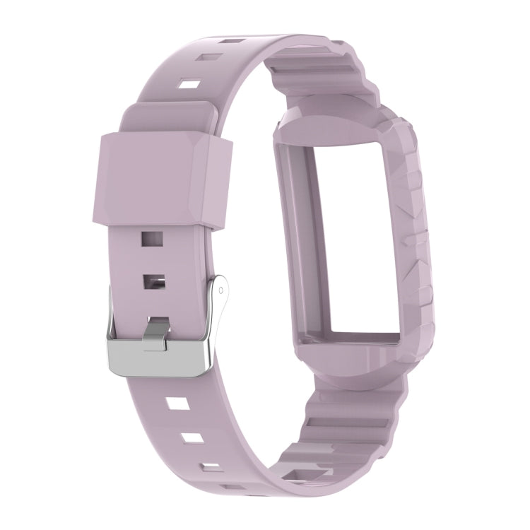 For Fitbit Charge 6 / 5 / 4 / 3 Armor Integrated TPU Watch Band(Light Purple) - Watch Bands by buy2fix | Online Shopping UK | buy2fix