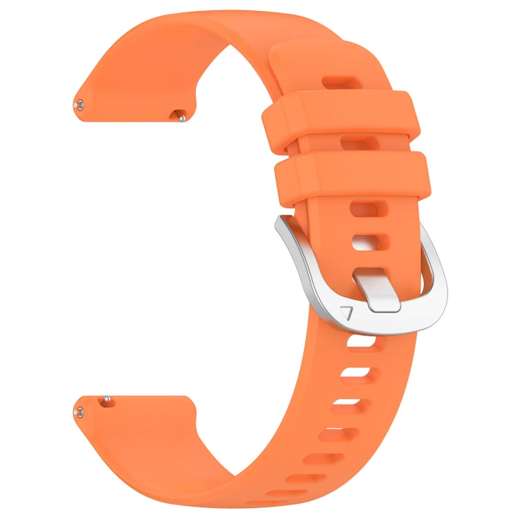 For Garmin Vivoactive 5 Liquid Glossy Silver Buckle Silicone Watch Band(Orange) - Watch Bands by buy2fix | Online Shopping UK | buy2fix