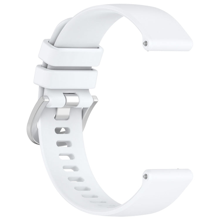 For Garmin VivoMove Trend Liquid Glossy Silver Buckle Silicone Watch Band(White) - Watch Bands by buy2fix | Online Shopping UK | buy2fix