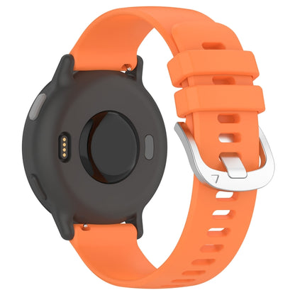 For Garmin Venu 2 Plus Liquid Glossy Silver Buckle Silicone Watch Band(Orange) - Watch Bands by buy2fix | Online Shopping UK | buy2fix