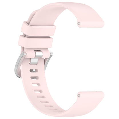 For Garmin VivoMove Luxe / Garminmove Luxe Liquid Glossy Silver Buckle Silicone Watch Band(Pink) - Watch Bands by buy2fix | Online Shopping UK | buy2fix