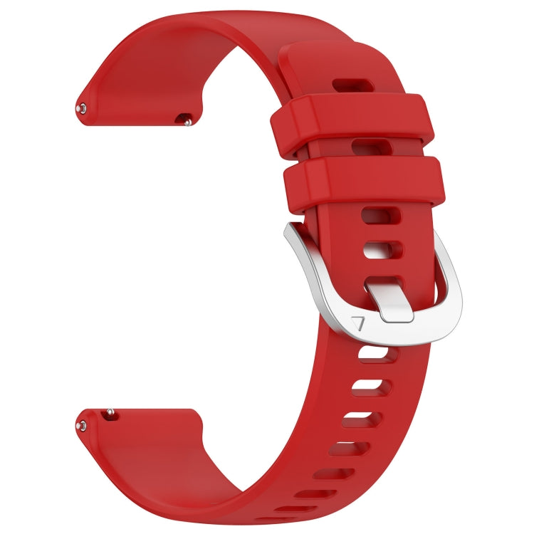 For Garmin VivoMove Style / Vivomove Liquid Glossy Silver Buckle Silicone Watch Band(Red) - Watch Bands by buy2fix | Online Shopping UK | buy2fix