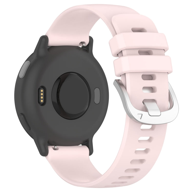 For Garmin Vivomove HR Sport Liquid Glossy Silver Buckle Silicone Watch Band(Pink) - Watch Bands by buy2fix | Online Shopping UK | buy2fix