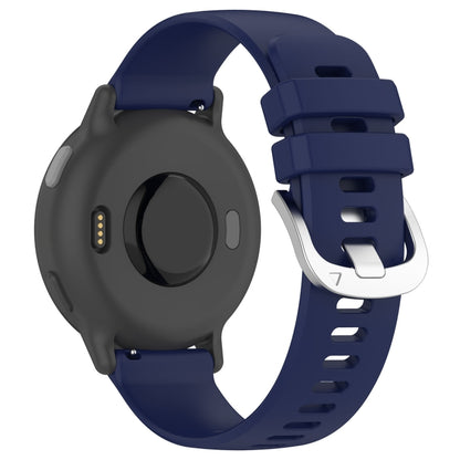 For Garmin Vivomove HR Sport Liquid Glossy Silver Buckle Silicone Watch Band(Dark Blue) - Watch Bands by buy2fix | Online Shopping UK | buy2fix