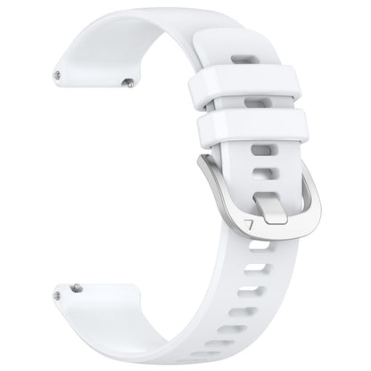 For Garmin Vivomove 3S Liquid Glossy Silver Buckle Silicone Watch Band(White) - Watch Bands by buy2fix | Online Shopping UK | buy2fix