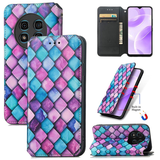 For Ulefone Note 15 CaseNeo Colorful Magnetic Leather Phone Case(Purple Scales) - Ulefone Cases by buy2fix | Online Shopping UK | buy2fix