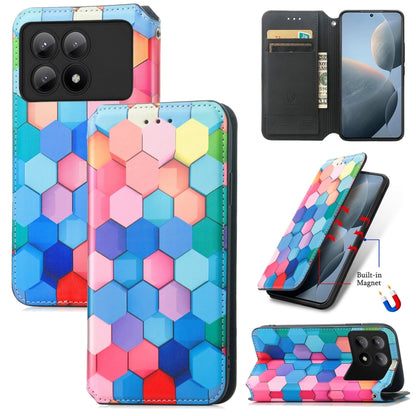 For Xiaomi Redmi K70E CaseNeo Colorful Magnetic Leather Phone Case(Colorful Cube) - K70E Cases by buy2fix | Online Shopping UK | buy2fix