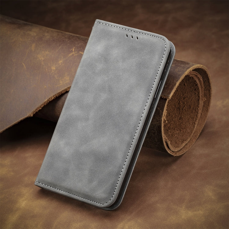 For Xiaomi Redmi Note 12 Pro+ 5G Retro Skin Feel Magnetic Flip Leather Phone Case(Grey) - Xiaomi Cases by buy2fix | Online Shopping UK | buy2fix