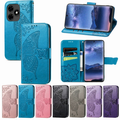 For Blackview A200 Pro Butterfly Love Flower Embossed Leather Phone Case(Purple) - More Brand by buy2fix | Online Shopping UK | buy2fix