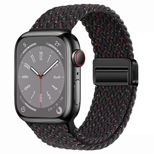 For Apple Watch Ultra 2 49mm Nylon Woven Magnetic Fold Buckle Watch Band(Starlight Black) - Watch Bands by buy2fix | Online Shopping UK | buy2fix