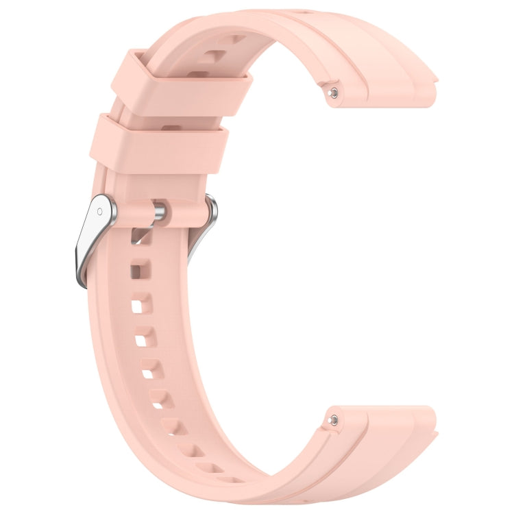 For Huawei Watch GT4 41mm Official Steps Style Silver Buckle Silicone Watch Band(Pink) - Watch Bands by buy2fix | Online Shopping UK | buy2fix