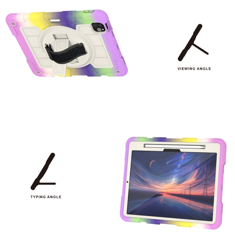 For iPad Air 11 2024 Silicone Hybrid PC Shockproof Tablet Case with Shoulder Strap(Colorful Purple) - iPad Air 11 2024 Cases by buy2fix | Online Shopping UK | buy2fix