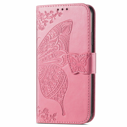 For Blackview A96 Butterfly Love Flower Embossed Leather Phone Case(Pink) - More Brand by buy2fix | Online Shopping UK | buy2fix