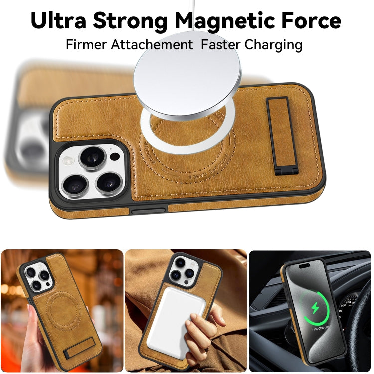 For iPhone 11 Pro Max Multi-function Holder MagSafe PU Phone Case(Black) - iPhone 11 Pro Max Cases by buy2fix | Online Shopping UK | buy2fix