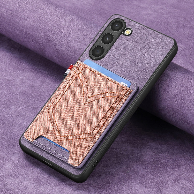 For Samsung Galaxy S25 Ultra 5G Denim Texture Leather Skin Phone Case with Card Slot(Purple) - Galaxy S25 Ultra 5G Cases by buy2fix | Online Shopping UK | buy2fix