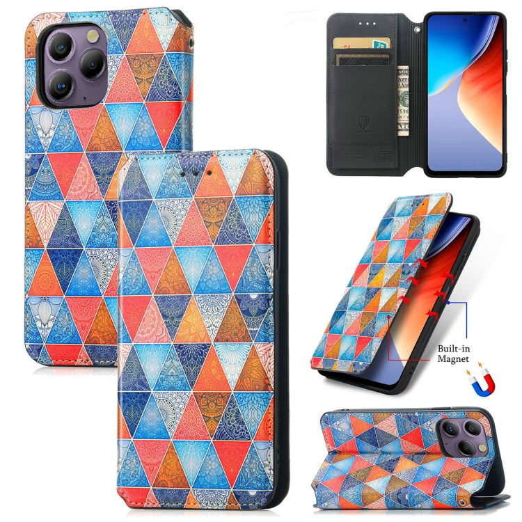 For Blackview  A96 CaseNeo Colorful Magnetic Leather Phone Case(Rhombus Mandala) - More Brand by buy2fix | Online Shopping UK | buy2fix