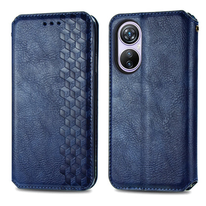 For Blackview A200 Pro Cubic Grid Pressed Magnetic Leather Phone Case(Blue) - More Brand by buy2fix | Online Shopping UK | buy2fix