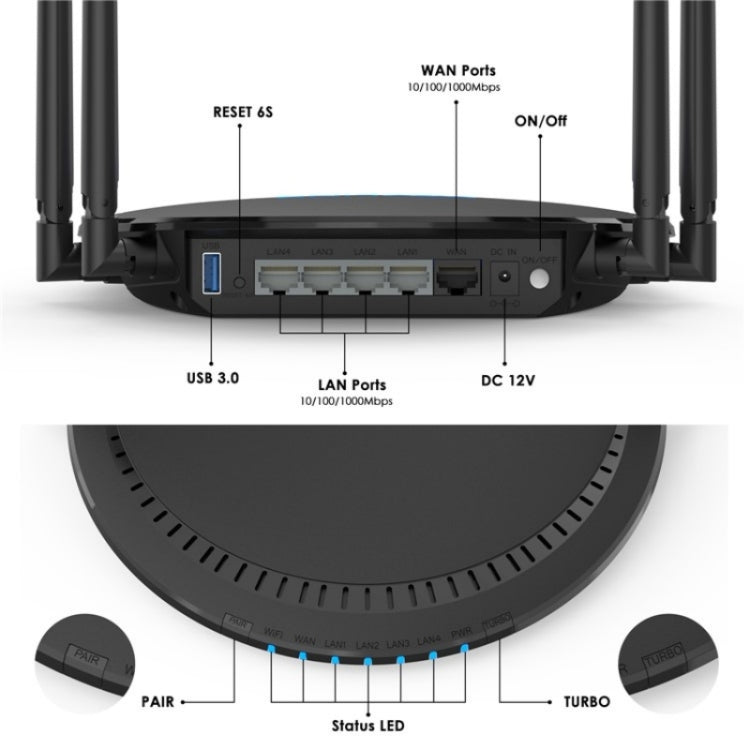 WAVLINK WN531AX2 AX1800 Dual Band Gigabit Wireless Internet Router WiFi 6 Repeater, Plug:UK Plug - Wireless Routers by WAVLINK | Online Shopping UK | buy2fix