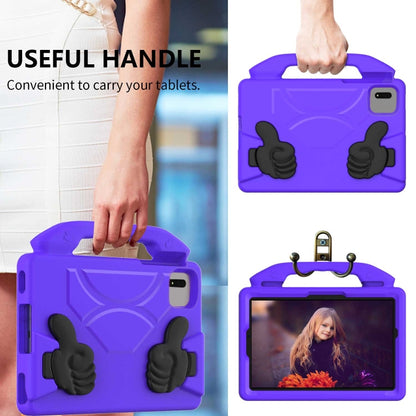 For Samsung Galaxy TAB S9 11 X710 2023 Thumb Bracket EVA Shockproof Tablet Case(Purple) - Galaxy Tab S9 Cases by buy2fix | Online Shopping UK | buy2fix