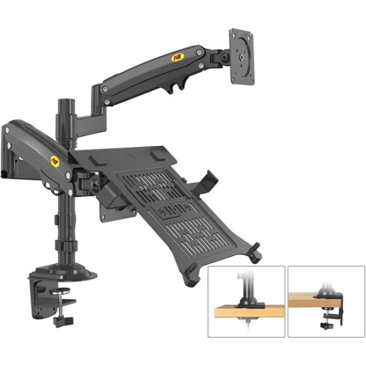 NORTH BAYOU NB H180 FP-2 Laptop Gas Spring Full Motion Dual Arm Clamp 22 - 32 inch LCD TV Monitor Desk Holder - Laptop Stand by buy2fix | Online Shopping UK | buy2fix