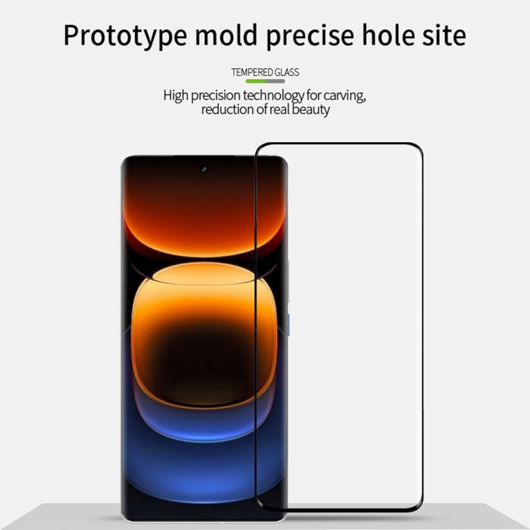 For vivo iQOO 12 Pro PINWUYO 9H 3D Hot Bending Tempered Glass Film(Black) - iQOO 12 Pro Tempered Glass by PINWUYO | Online Shopping UK | buy2fix