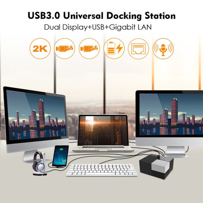 WAVLINK WL-UG39DK3 Fast Charging Gigabit Ethernet Dual Display Video Dock USB 3.0 Hub, Plug:AU Plug -  by WAVLINK | Online Shopping UK | buy2fix
