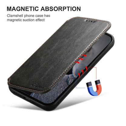 For iPhone 16 Pro Suteni J05 Leather Magnetic MagSafe Phone Case(Black) - iPhone 16 Pro Cases by Suteni | Online Shopping UK | buy2fix