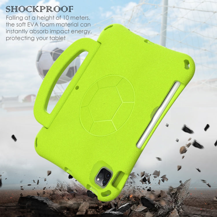 For iPad Pro 11 2024 Handle Football Shaped EVA Shockproof Tablet Case(Grass Green) - iPad Pro 11 2024 Cases by buy2fix | Online Shopping UK | buy2fix