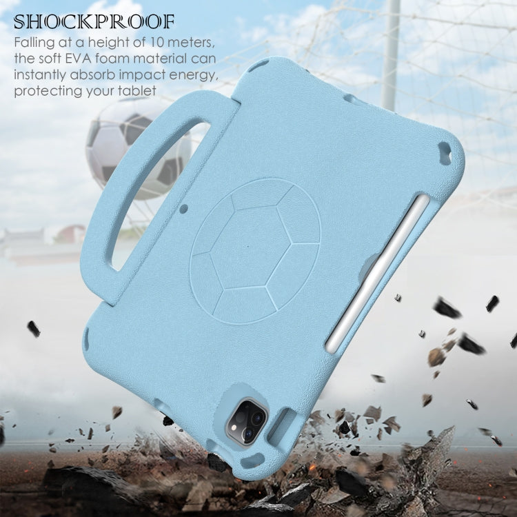 For iPad Pro 11 2024 Handle Football Shaped EVA Shockproof Tablet Case(Light Blue) - iPad Pro 11 2024 Cases by buy2fix | Online Shopping UK | buy2fix