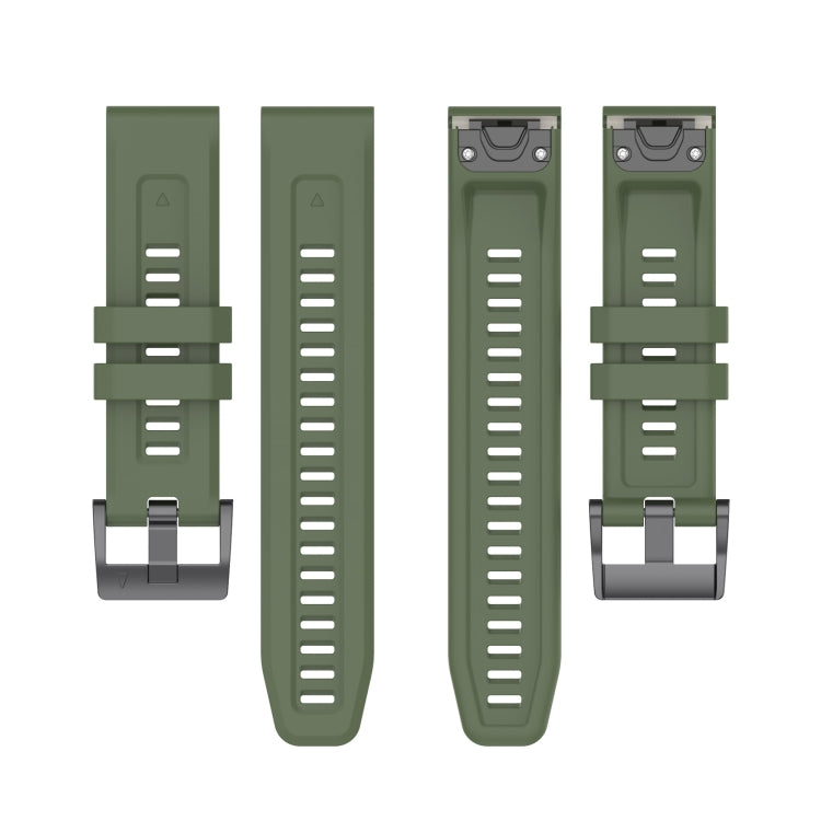 For Garmin Descent G1 / G1 Solar Solid Color Black Buckle Silicone Quick Release Watch Band(Dark Green) - Watch Bands by buy2fix | Online Shopping UK | buy2fix