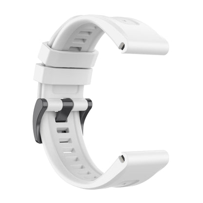 For Garmin Instinct 2 / Instinct Solid Color Black Buckle Silicone Quick Release Watch Band(White) - Watch Bands by buy2fix | Online Shopping UK | buy2fix