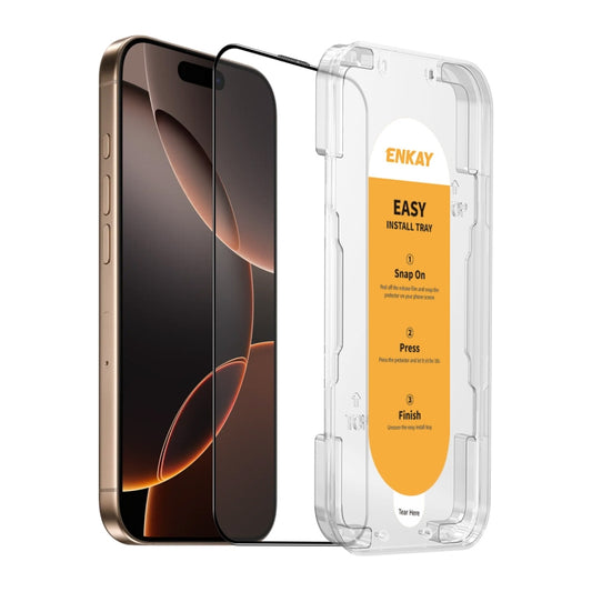 For iPhone 16 Pro Max ENKAY Easy Install High Alumina Silicon Full Glass Film - iPhone 16 Pro Max Tempered Glass by ENKAY | Online Shopping UK | buy2fix