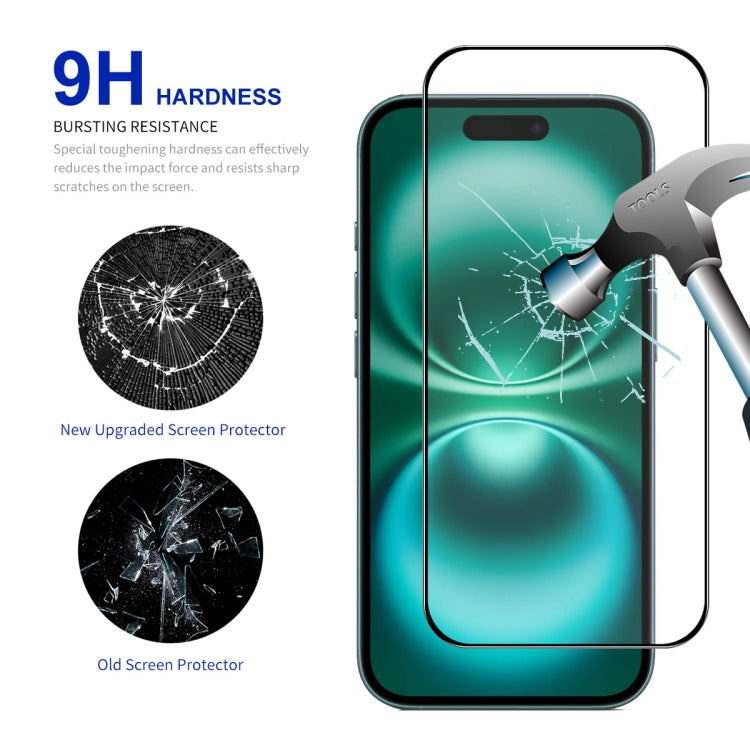 For iPhone 16 ENKAY Easy Install High Alumina Silicon Full Glass Film - iPhone 16 Tempered Glass by ENKAY | Online Shopping UK | buy2fix