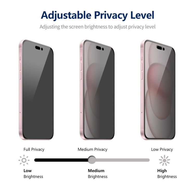 For iPhone 15 2pcs ENKAY Hat-Prince 360 Degree Anti-peeping Privacy Full Screen Tempered Glass Film - iPhone 15 Tempered Glass by ENKAY | Online Shopping UK | buy2fix