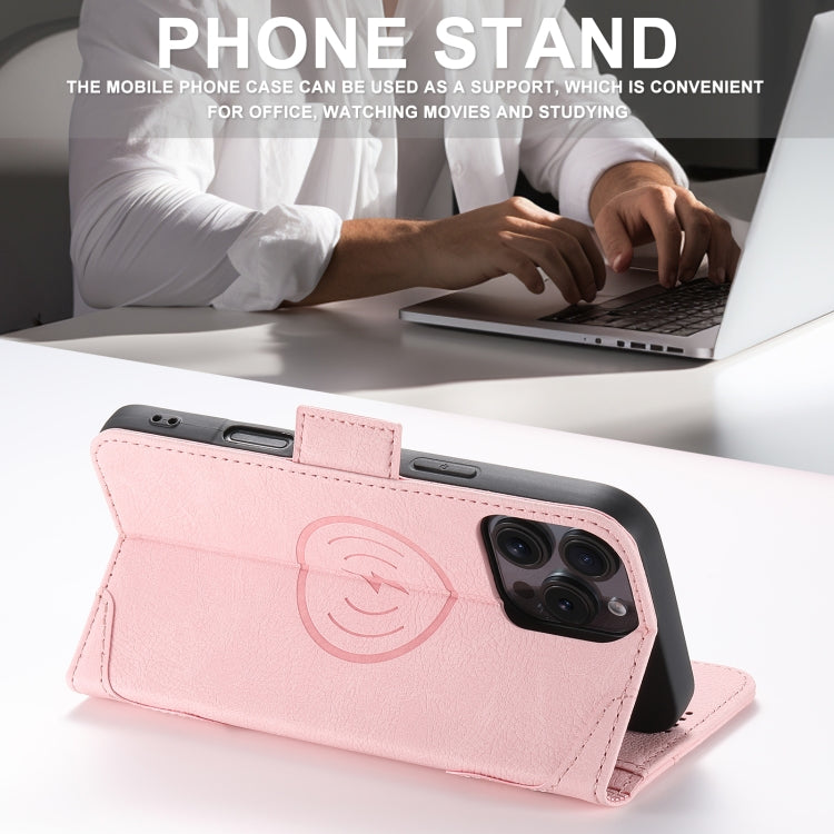 For iPhone 16 Pro Max SUTENI J07 Multifunctional Horizontal Flip Magsafe Leather Phone Case(Pink) - iPhone 16 Pro Max Cases by Suteni | Online Shopping UK | buy2fix