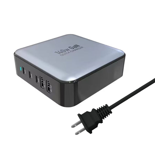 GAN 140W PD65W / PD20W / QC3.0 USB Five Port Laptop Adapter, Plug:US Plug - Universal Power Adapter by buy2fix | Online Shopping UK | buy2fix