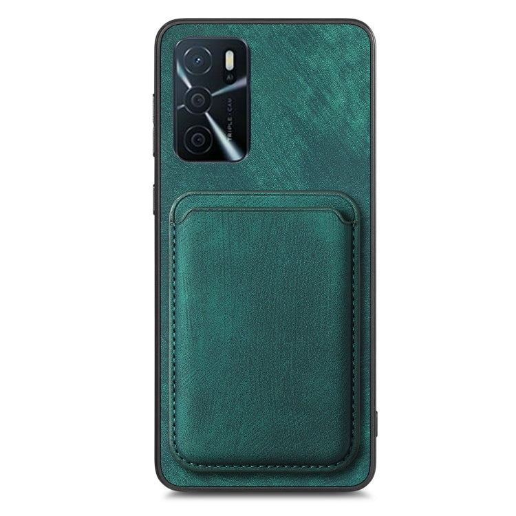 For OPPO A58 4G Retro Leather Card Bag Magnetic Phone Case(Green) - OPPO Cases by buy2fix | Online Shopping UK | buy2fix