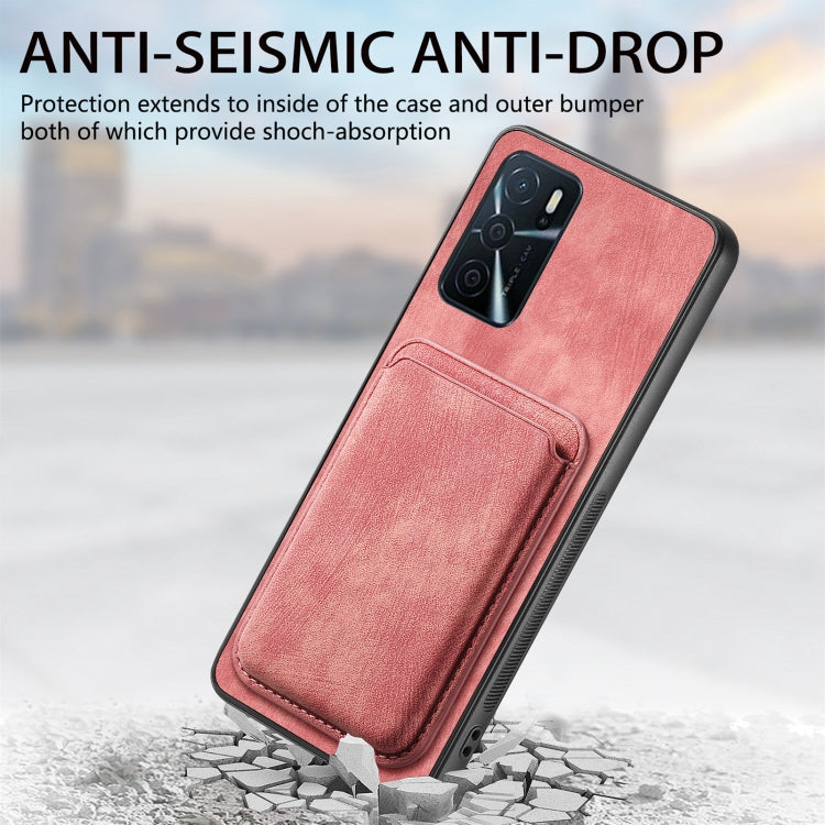 For OPPO Reno10 Pro+ Retro Leather Card Bag Magnetic Phone Case(Pink) - OPPO Cases by buy2fix | Online Shopping UK | buy2fix