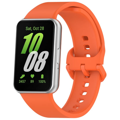 For Samsung Galaxy Fit 3 SM-R390 Solid Color Buckle Silicone Watch Band(Orange) - Watch Bands by buy2fix | Online Shopping UK | buy2fix