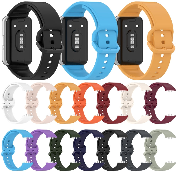 For Samsung Galaxy Fit 3 SM-R390 Solid Color Buckle Silicone Watch Band(White) - Watch Bands by buy2fix | Online Shopping UK | buy2fix