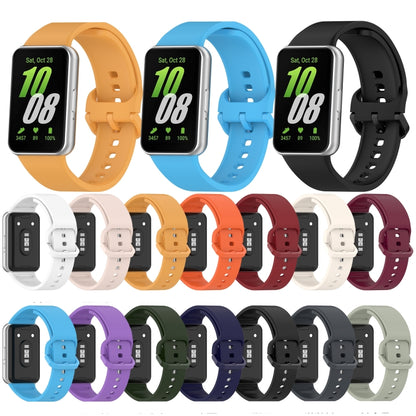 For Samsung Galaxy Fit 3 Solid Color Colorful Buckle Silicone Watch Band(Gray Green) - Watch Bands by buy2fix | Online Shopping UK | buy2fix