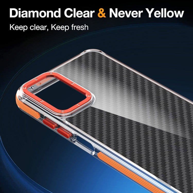 For Motorola Moto G Play 2024 Dual-Color Carbon Fiber Acrylic Hybrid TPU Phone Case(Orange) - Motorola Cases by buy2fix | Online Shopping UK | buy2fix