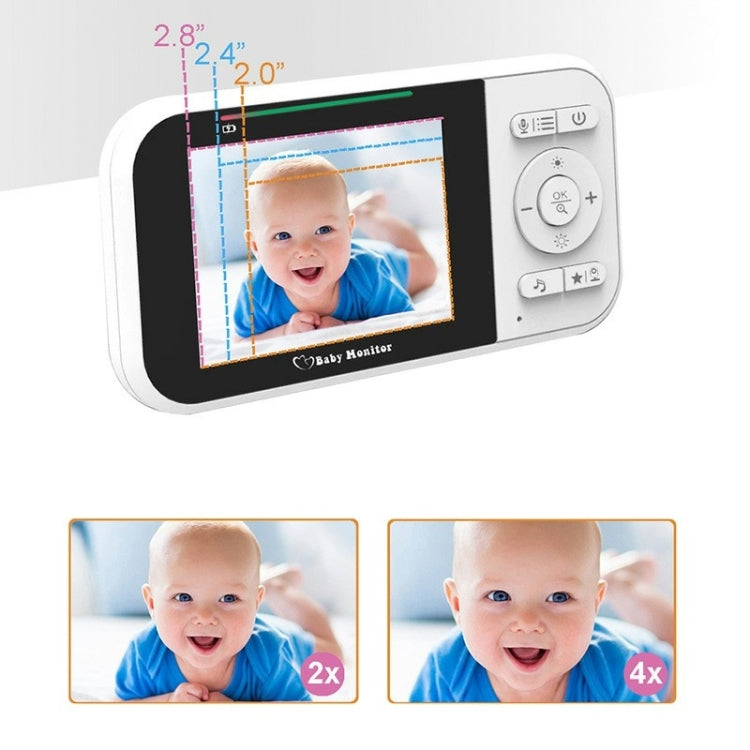 Temperature Detection 2 Way Voice Baby Security Video Camera 2.8-inch LCD Baby Monitor(US Plug) - Baby Monitor by buy2fix | Online Shopping UK | buy2fix