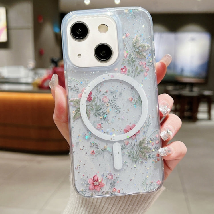 For  iPhone 13 Spring Garden MagSafe TPU Phone Case(F04 French Flowers) - iPhone 13 Cases by buy2fix | Online Shopping UK | buy2fix