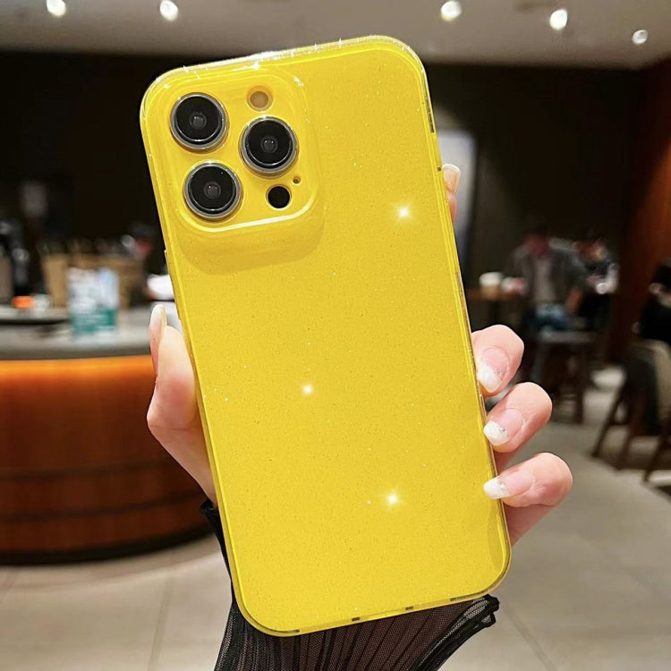 For iPhone 16 Pro Max Jelly Glitter Solid Color TPU Phone Case(Yellow) - iPhone 16 Pro Max Cases by buy2fix | Online Shopping UK | buy2fix