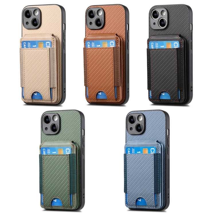 For iPhone 16 Pro Max Carbon Fiber Vertical Flip Wallet Stand Phone Case(Brown) - More iPhone Cases by buy2fix | Online Shopping UK | buy2fix