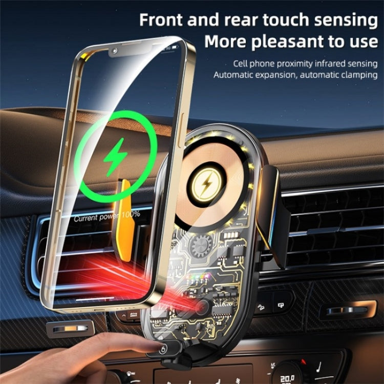 C23 66W Car Air Vent Phone Holder Wireless Charger(Gold) - Wireless Charger Holders by buy2fix | Online Shopping UK | buy2fix