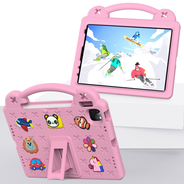 For iPad Air 11 2024 Handle Kickstand Children EVA Shockproof Tablet Case(Pink) - iPad Air 11 2024 Cases by buy2fix | Online Shopping UK | buy2fix