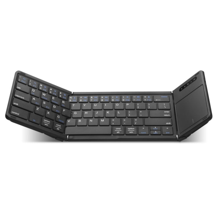 B077T With Touchpad Foldable PU Leather Wireless Bluetooth Keyboard - Wireless Keyboard by buy2fix | Online Shopping UK | buy2fix